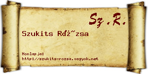 Szukits Rózsa névjegykártya